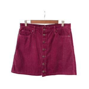 Arizona Jean Company Corduroy Burgundy Red Mini Skirt Women's 11, 100% Cotton